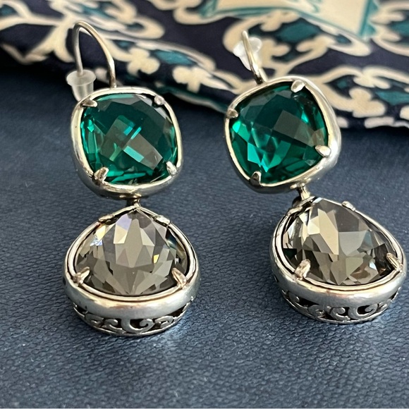 SOLD SOLD Brighton Graceful French Wire Earrings Tear Drop Faceted Swarovski - Picture 5 of 12